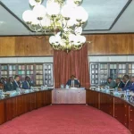 Former President Uhuru Kenyatta chairing Cabinet meeting