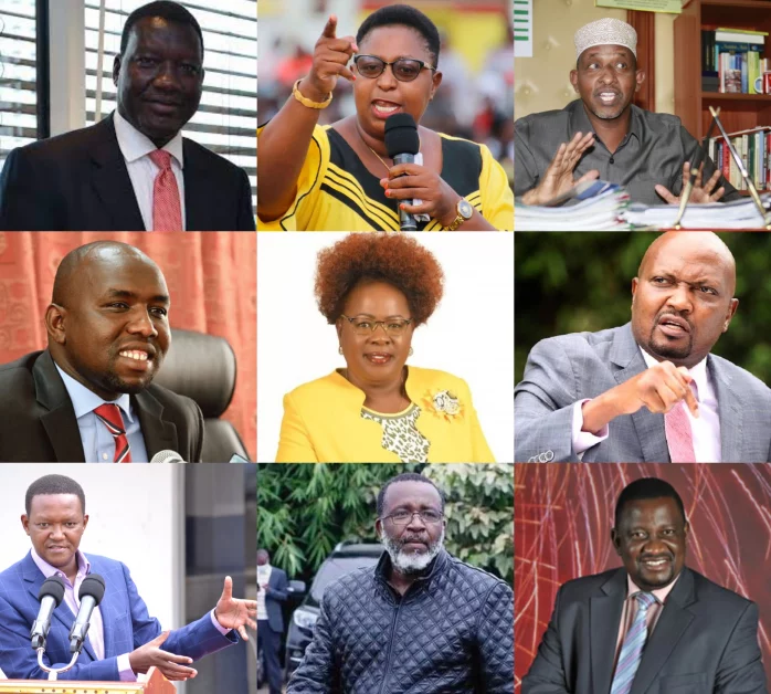 Collage photos of President William Ruto's newly appointed Cabinet Secretaries.