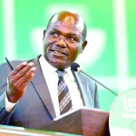 IEBC chair Wafula Chebukati during the announcement of the presidential election results at the Bomas of Kenya. PHOTO/File