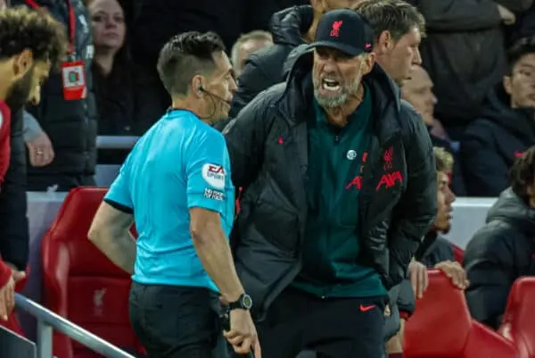 Liverpool Manager Jurgen Klopp and referee