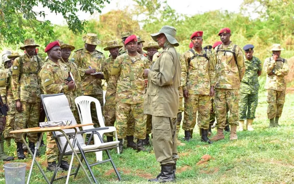 President Yoweri Museveni makes changes in the army on August 18, 2022. File:[Courtesy]