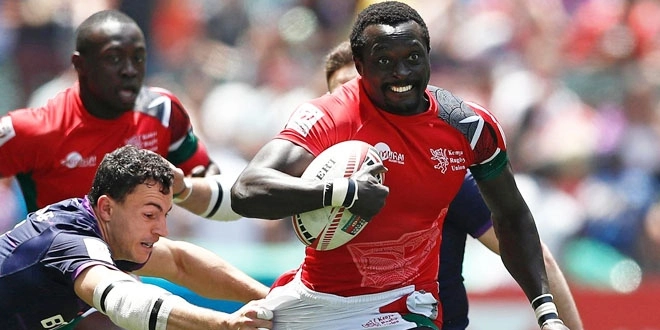 Kenya Simbas player Collins Injera at a past fixture (photo credit: Mike Lee / KLC / World Rugby)