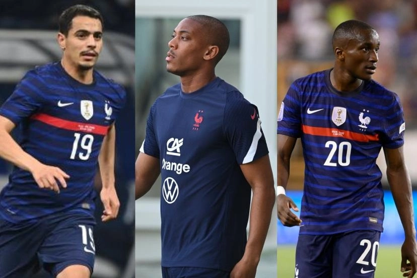 From L to R- Wissam Ben Yedder, Antony Martial and Moussa Diaby are front runners to replace Benzema at the 2022 Qatar World Cup (Photo: P. Lahalle/L'Équipe)