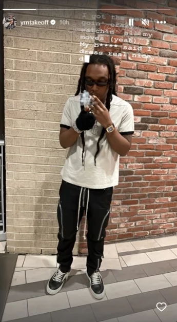 Takeoff on Instagram, a few hours before he passed away