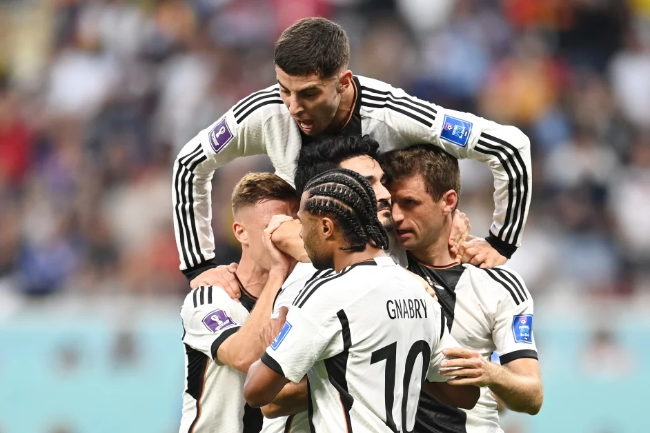 Ilkay Gundogan celebrates with teammates after opening the scoring at their 2022 Qatar World Cup fixture (Photo: Courtesy)