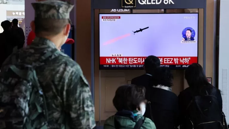 North Korea technologically fires ballistic missiles into the sea