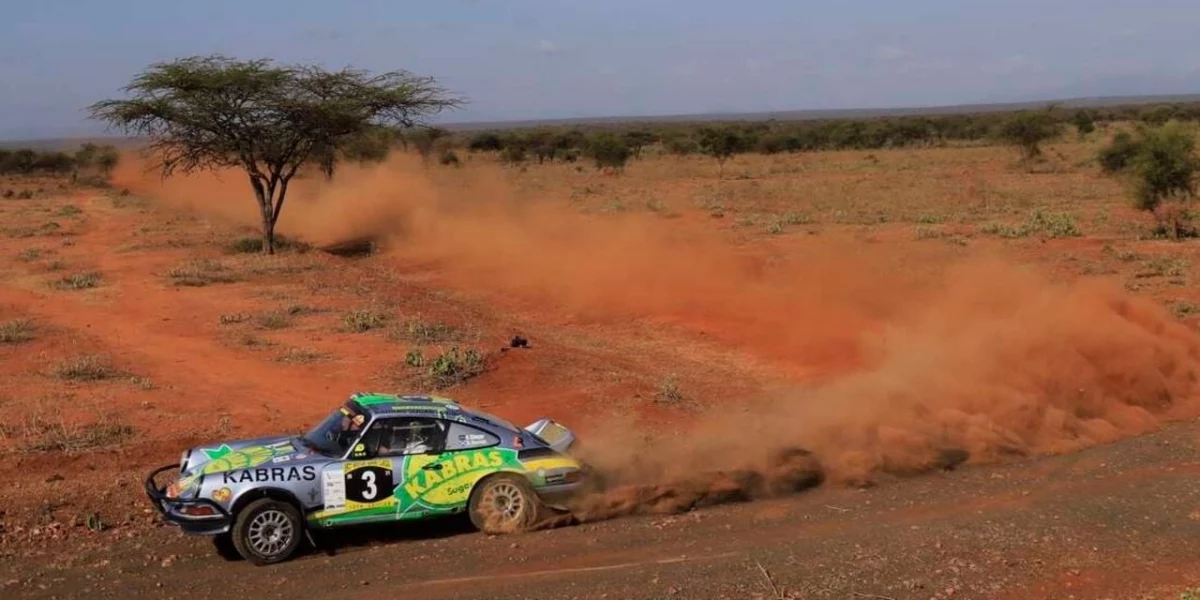 Baldev Chager’s Porshe 911 at a past East African Rally Championship (Courtesy: Anwar Sidi | Nation Media Group)