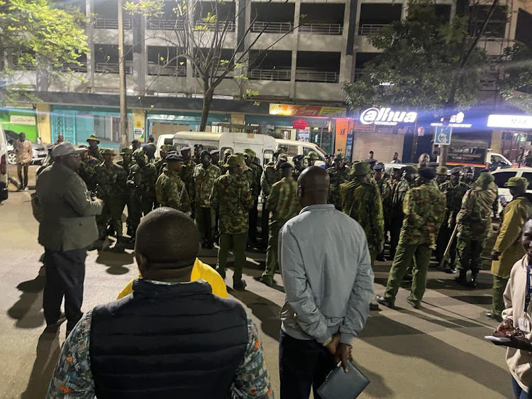 Police in Nairobi CBD before crackdown on nightclubs after Sakaja's orders