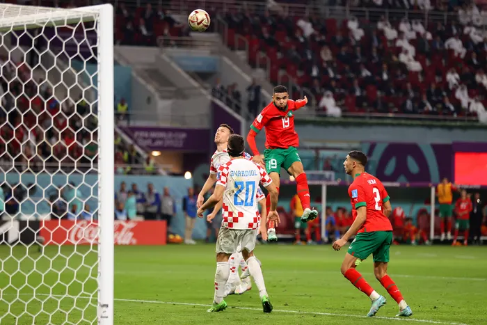Youssef En-Nesyri of Morocco could have equalized in their World Cup fixture against Croatia in dying time (Photo: Alex Pantling/Getty Images)