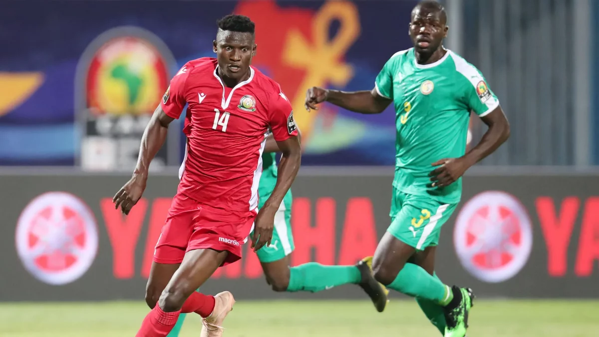 Kenya vs Senegal at a past AFCON fixture in 2019- President Ruto to spearhead comeback through bottom-up approach (Photo: Courtesy)