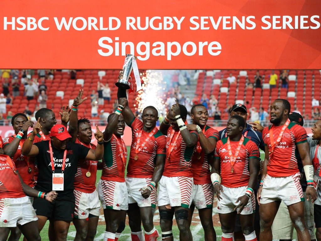 Shujaa legend Collins Injera and Kenya beat Fiji 30-7 in the final of the Singapore Sevens, to win their first-ever World Rugby Sevens Series title.