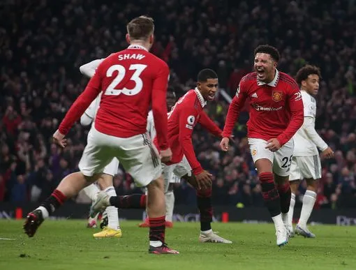 Sancho scores the equalizer for Manchester United (Photo: Courtesy)