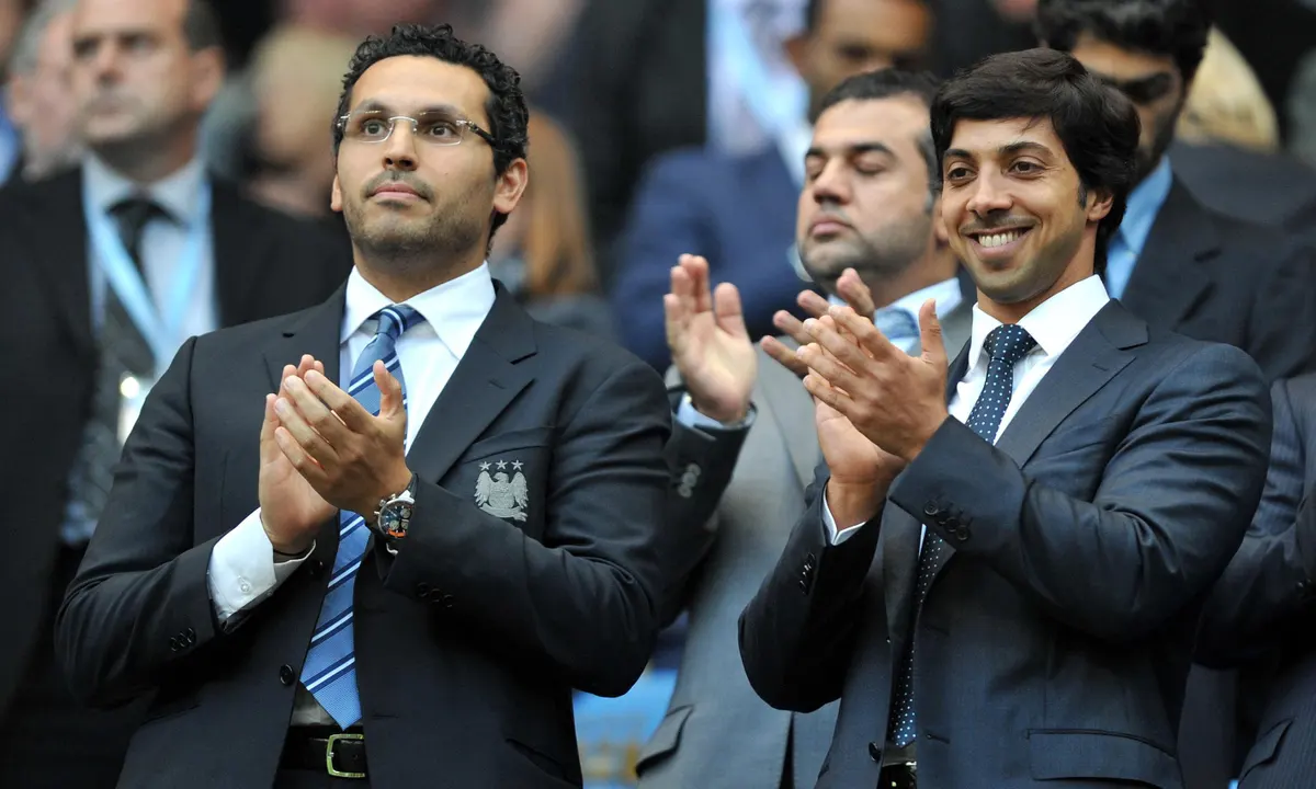 Manchester City chairman, Khaldoon Al Mubarak (left), and owner, Sheikh Mansour, are both members of Abu Dhabi’s Executive Council. (Photo: Martin Rickett/PA Archive/Press Association Images)