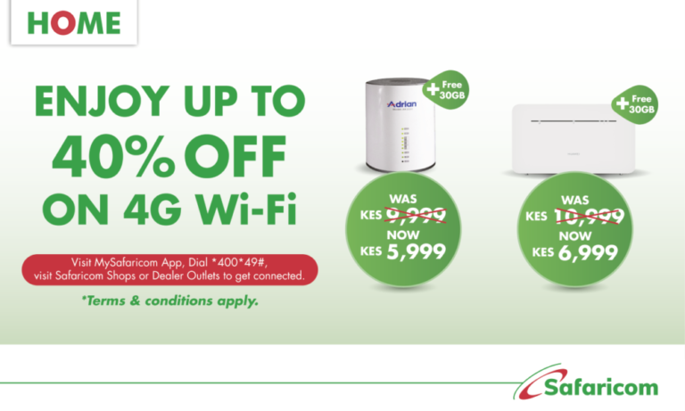 Safaricom Wi-Fi Router Becomes more Affordable as Price Reduces to almost Half