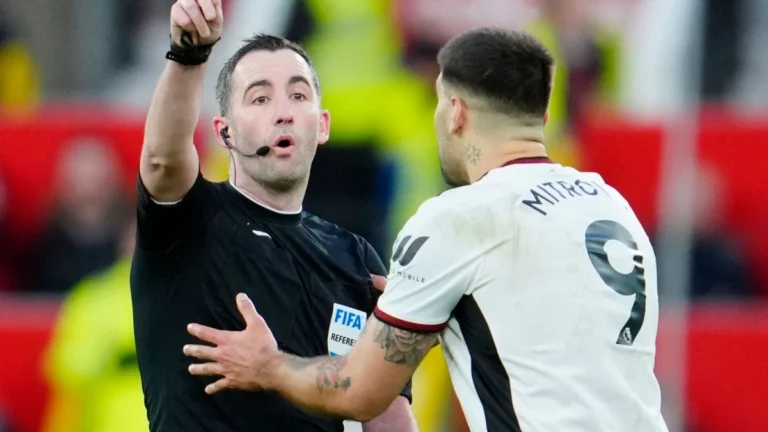 Fulham Striker Mitrovic Handed Eight-Match Ban For Pushing Referee in Man United Fixture