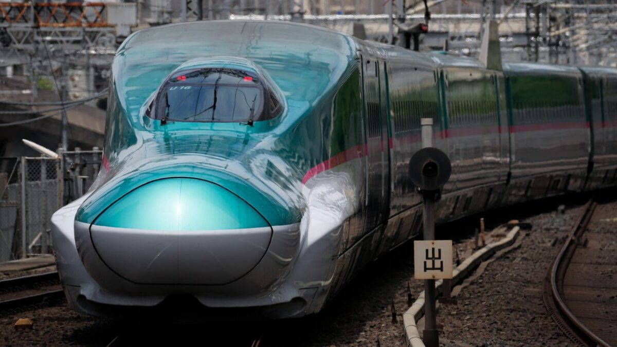 The long nose on Japan's Shinkansen trains is designed to reduce sonic booms in tunnels.