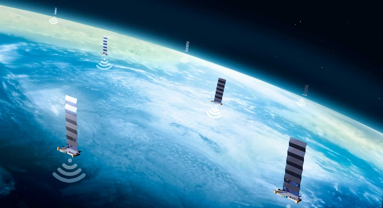 Illustration of SpaceX's Starlink network of satellites. [Photo/Courtesy]