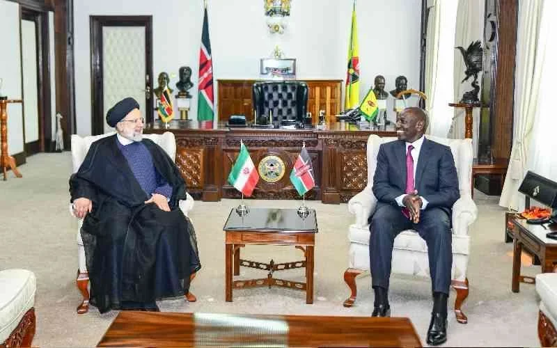 President Ruto and President Raisi at State House, Nairobi