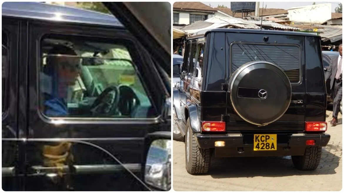 Residents of Nairobi were on Wednesday, March 16,2022 left in shock after Uhuru Kenyatta made an impromptu visit to Kenyatta Market for lunch self driving his black Mercedes Benz G Wagon [Photo/Courtesy]