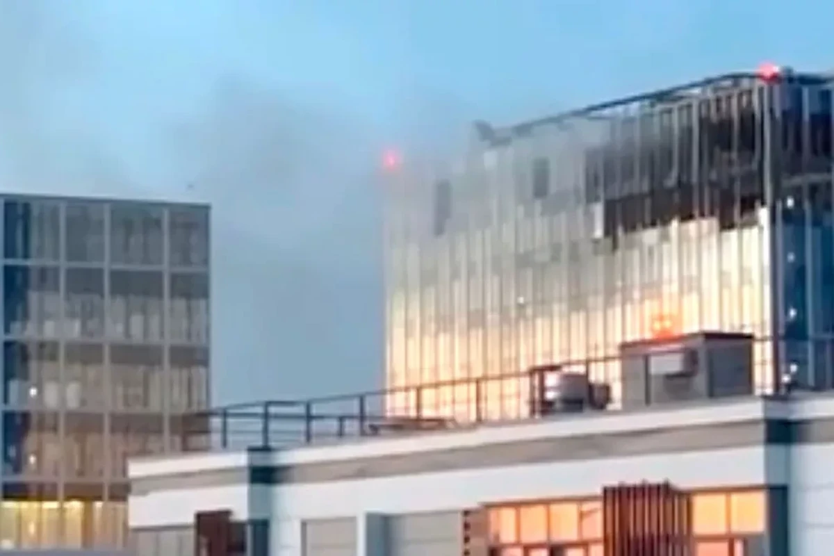 The early morning drone attack struck a skyscraper in the Russian capital