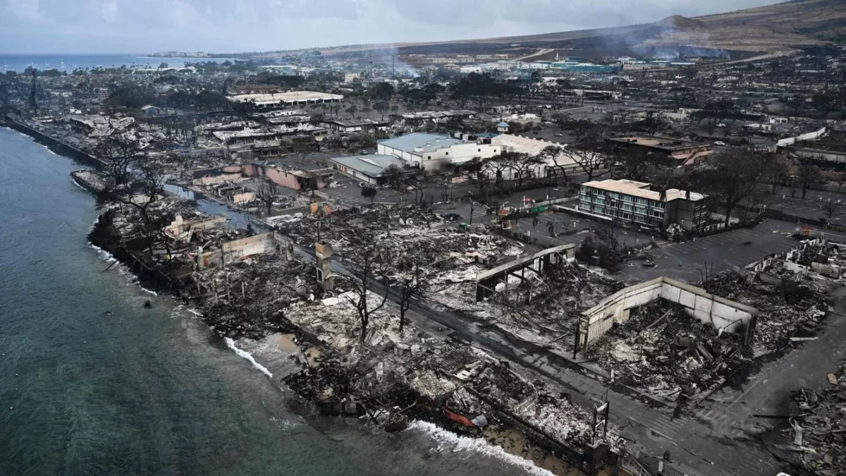Hawaii wildfire aftermath.