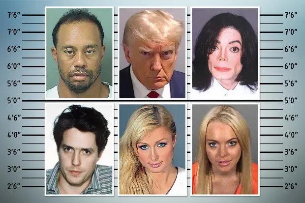 A RIGHT MUG World’s famous mugshots as Donald Trump hauled to jail – from Paris Hilton’s drunk drive to David Bowie’s drugs charge