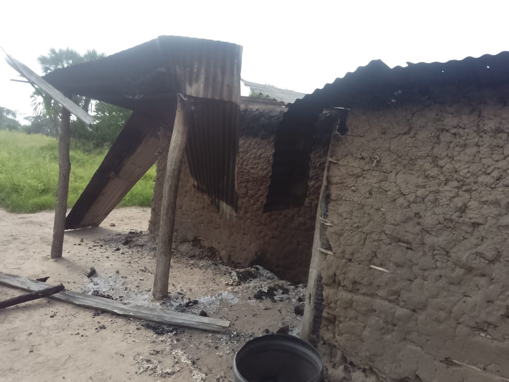 An image of one of the houses burnt down by Al-Shabaab in Salama Village. 