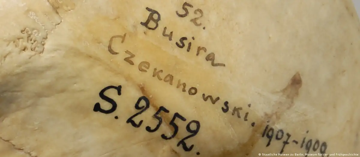 A sample marked at the time the skulls were taken away to be added to von Luschan's collection. [Photo/ Staatliche Museen zu Berlin, Museum für Vor- und Frühgeschichte]