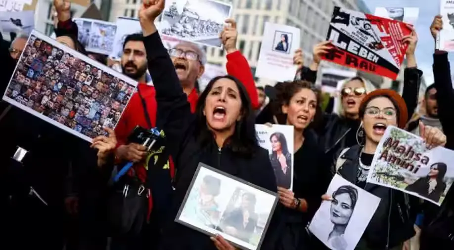 Citizens of Iran protesting over the proposed Hijab bill and Mahsa Amini's death. 
