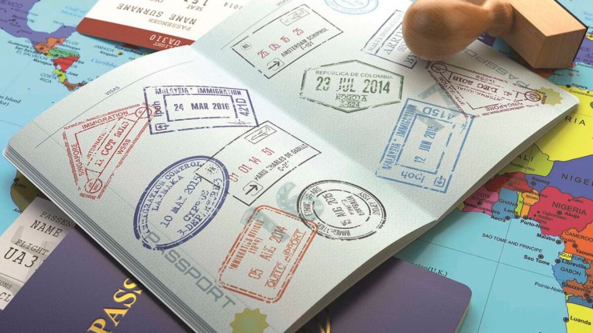Airport control visa stamps in a passport. [PHOTO/FILE]