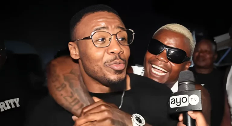 Alikiba Reacts To Harmonize Hugging Him From the Back