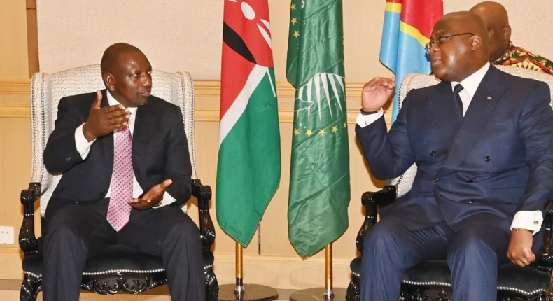 President of Kenya William Ruto and President of DRC Felix Tshisekedi.[Photo/Courtesy]