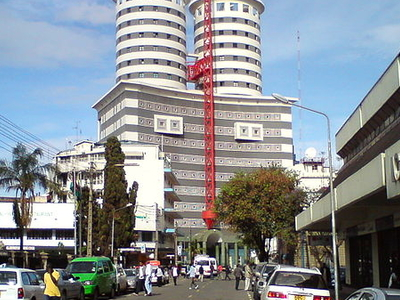 NATION CENTER headquarters in Nairobi, Owned by the Nation Media Group. This building is often Used as a landmark in Nairobi CBD. 


