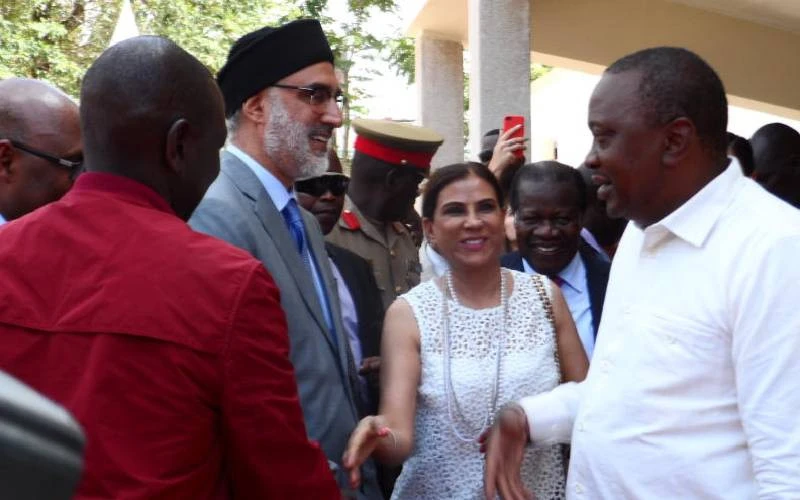 When businessman Jaswant Rai welcomed former President Uhuru Kenyatta and President William Ruto then Deputy President for the commissioning of Panpaper now called Rai Paper on Dec 15, 2016. [Photo/Standard]