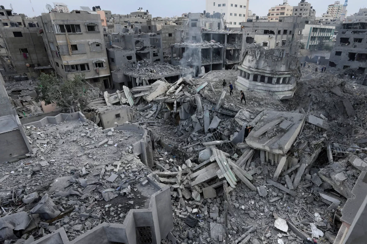 The aftermath of Hamas airstrikes on Israel.