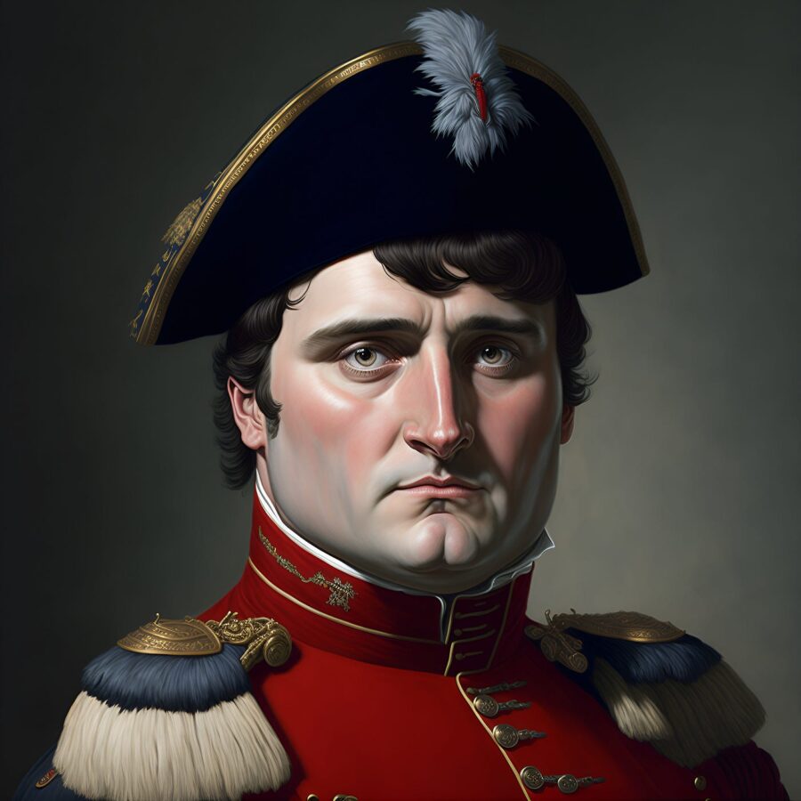 A picture Drawing of Napoleon Bonaparte in his iconic famous hat.