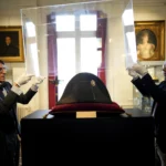 A faded and cracked felt bicorne hat worn by Napoléon Bonaparte sold for $2.1 million at an auction Sunday of the French emperor’s belongings.
