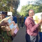 Teachers collecting KCPE and KPSEA exam papers at Kisumu central sub-county headquarters. [Collins Oduor,Standard]