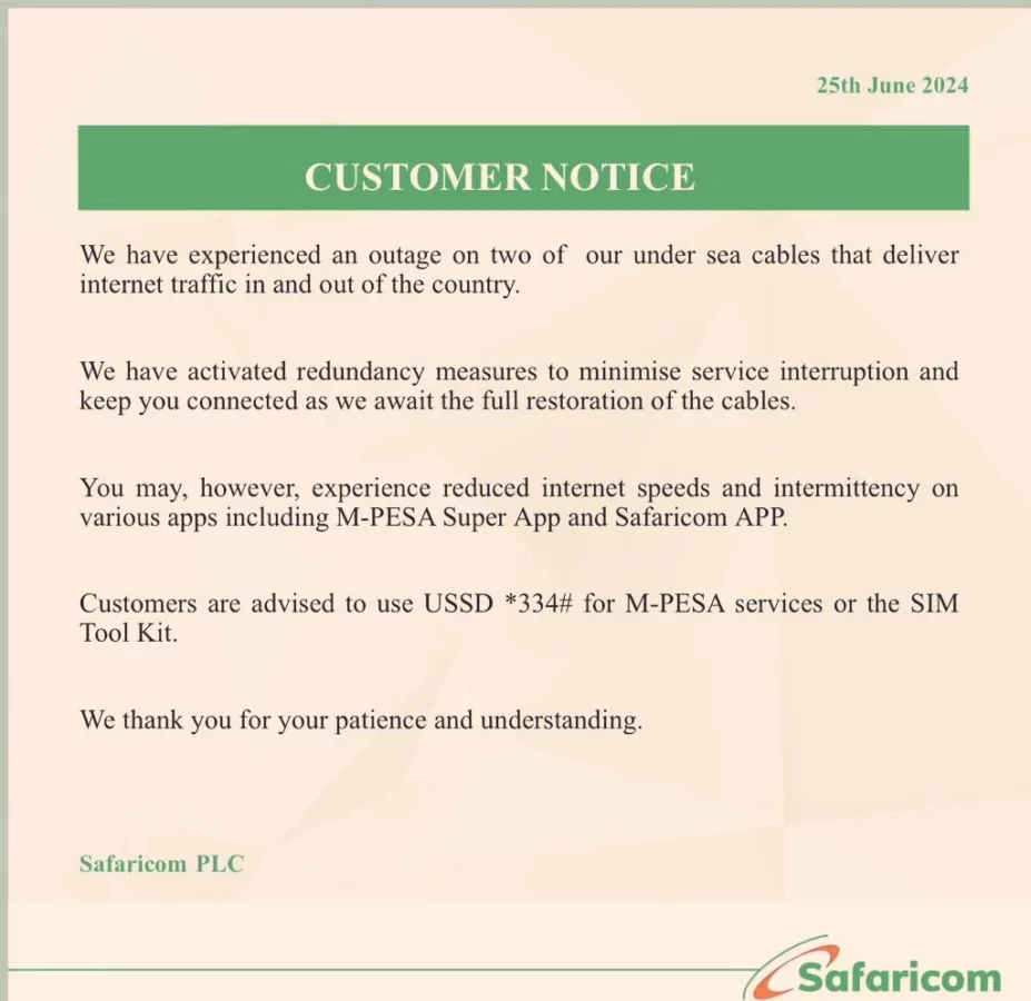 Internet Disruptions Finance Bill Safaricom 