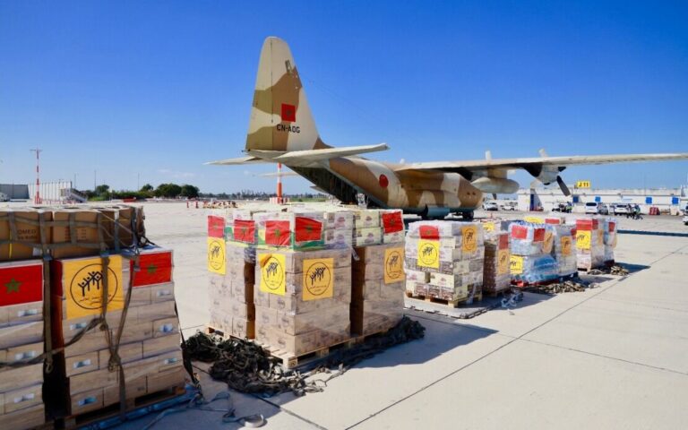 King Mohammed VI’s directs 180 tons of Aid to Palestinians in Gaza