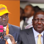 ODM Youth Leader Kasmuel McOure (L) and  President William Ruto (R)