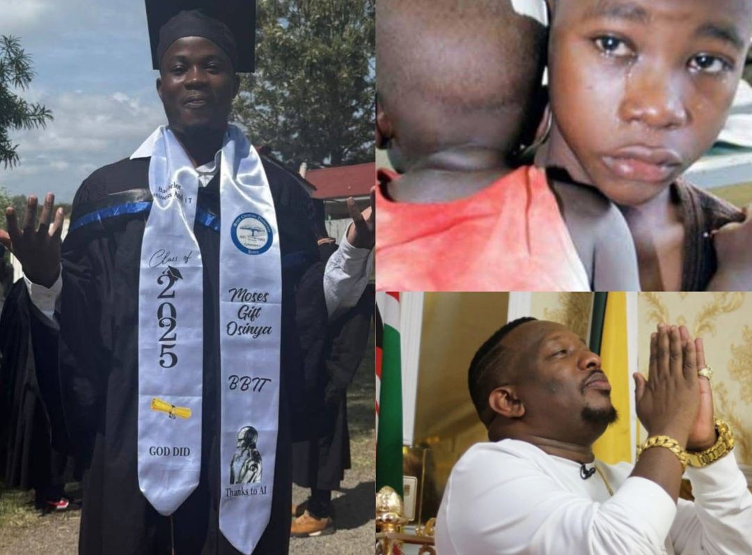 Former Nairobi Governor Mike Sonko celebrates the graduation of his adopted son, Gift Osinya, a survivor of the 2014 Al-Shabaab church attack.