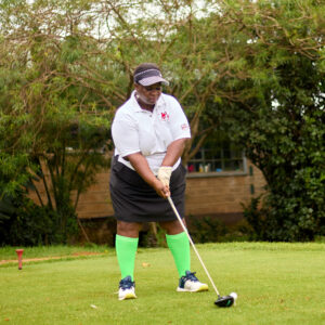 Invest Kenya Golf Tournament Overrall Winner Scola Onsongo during the inaugural tournament.