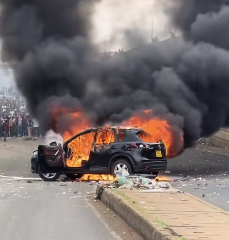 Githurai Car Fire Deepens Tension Amid Fuel Price Protests