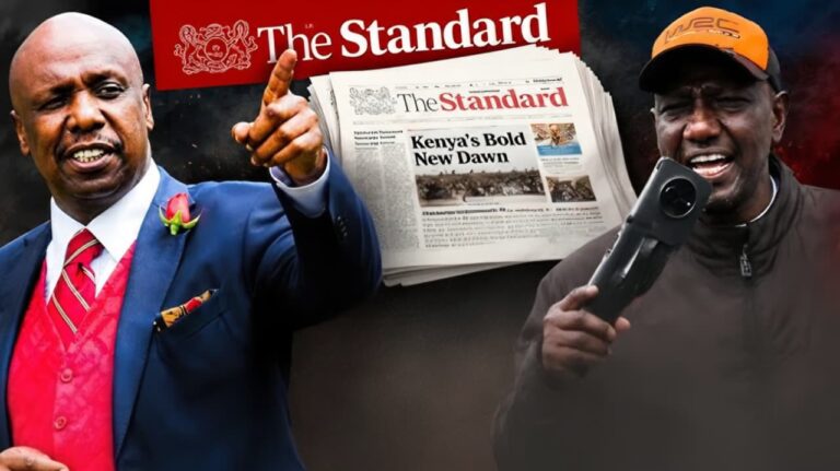 The Standard Fires Back at President Ruto Over Gideon Moi-Related Blackmail Accusations