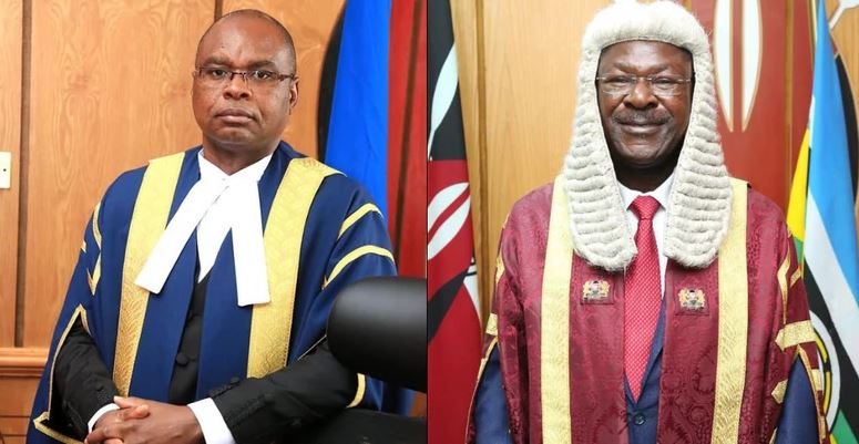 National Assembly speaker Moses Wetangula and senate speaker Amason Kingi.