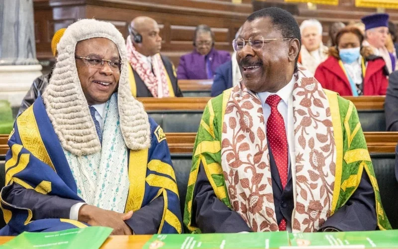 National Assembly speaker Moses Wetangula alongside Senate speaker Amason Kingi.