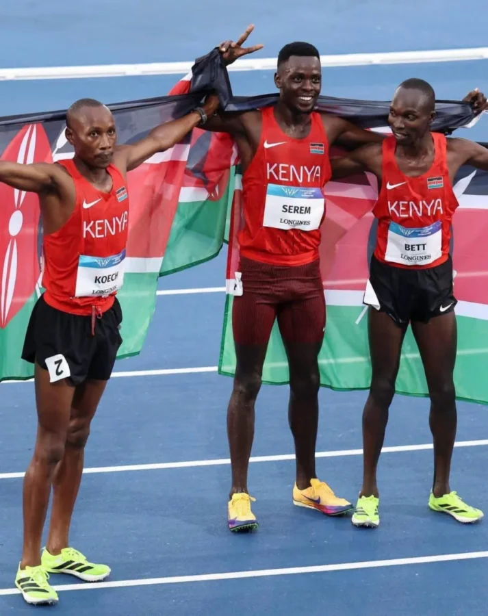 Edmund Serem won Kenya's first Commonwealth Games gold in Glasgow, leading a historic clean sweep in the men's 3,000m steeplechase.