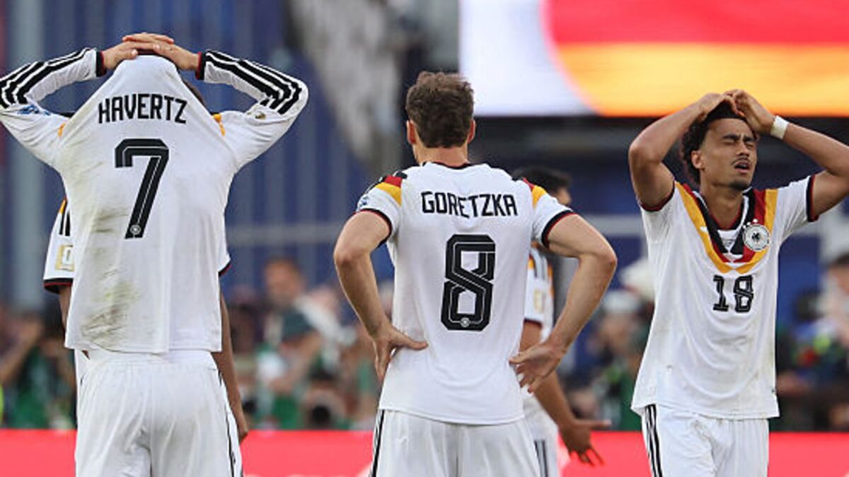 Germany players disappointed as Paraguay win over them in the World Cup knockout stages.