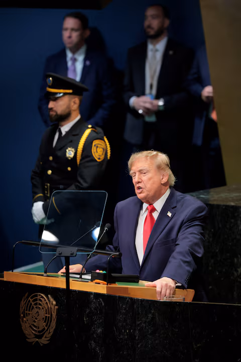 US President Donald Trump addresses the UN General Assembly while discussing drug cartels, Venezuela, Cuba and US policy in Latin America.